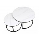 Комплект SIGNAL FERRANTE C (2 стола журнальных) белый мрамор/черный мат